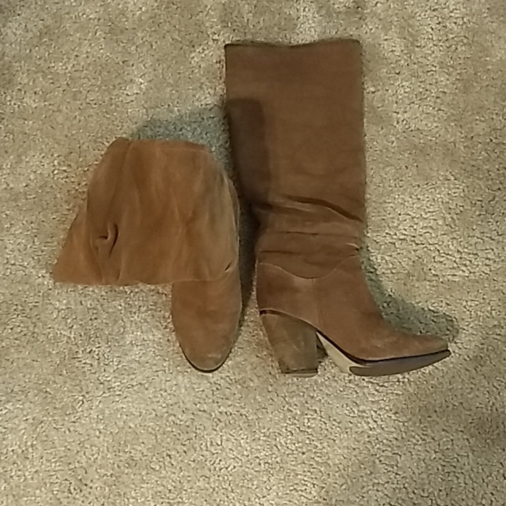 Women's Suede Block Heel Boots, 7.5M